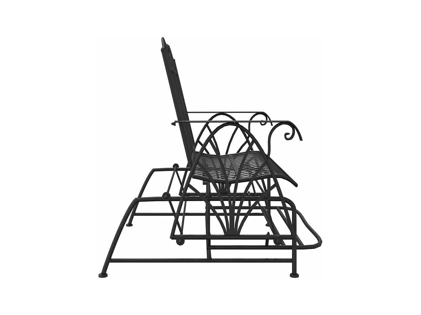 Banco balancín de jardín de 2 plazas acero negro 114 cm
