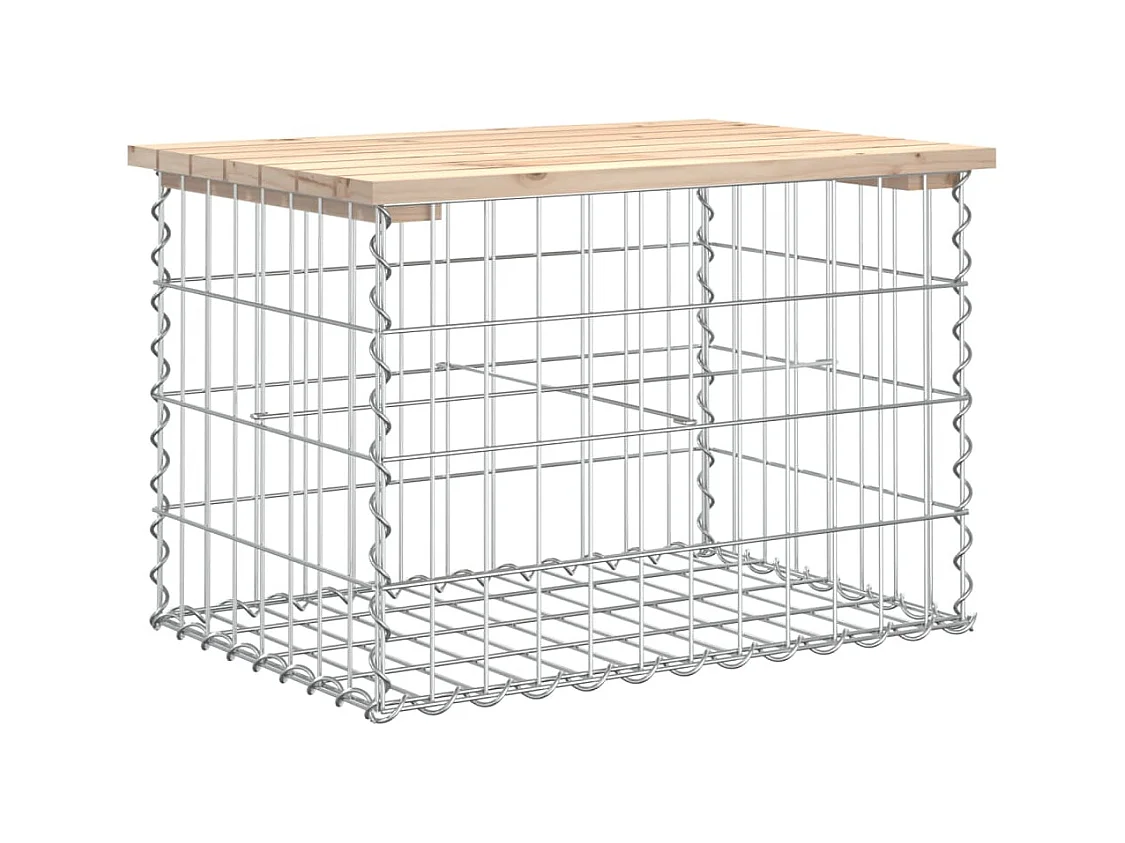 Banc de jardin design de gabion 63x44x42 cm bois massif de pin