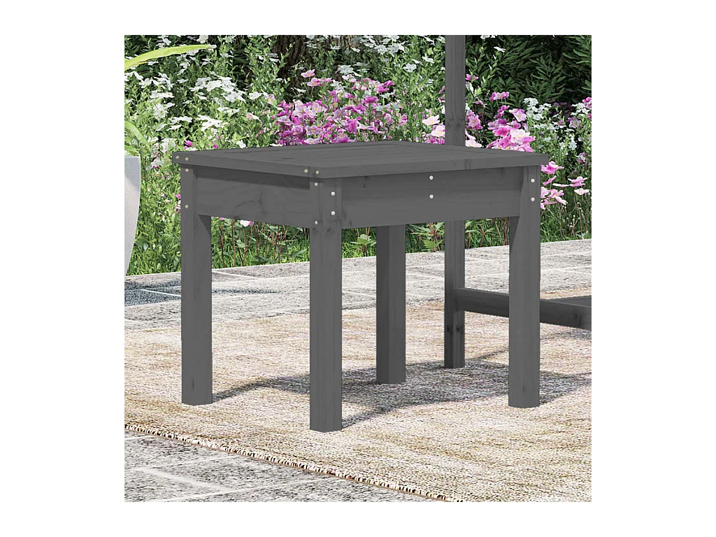 Banc de jardin gris 50x44x45 cm bois massif de pin