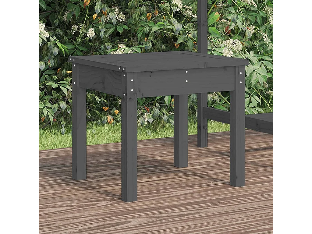 Banc de jardin gris 50x44x45 cm bois massif de pin