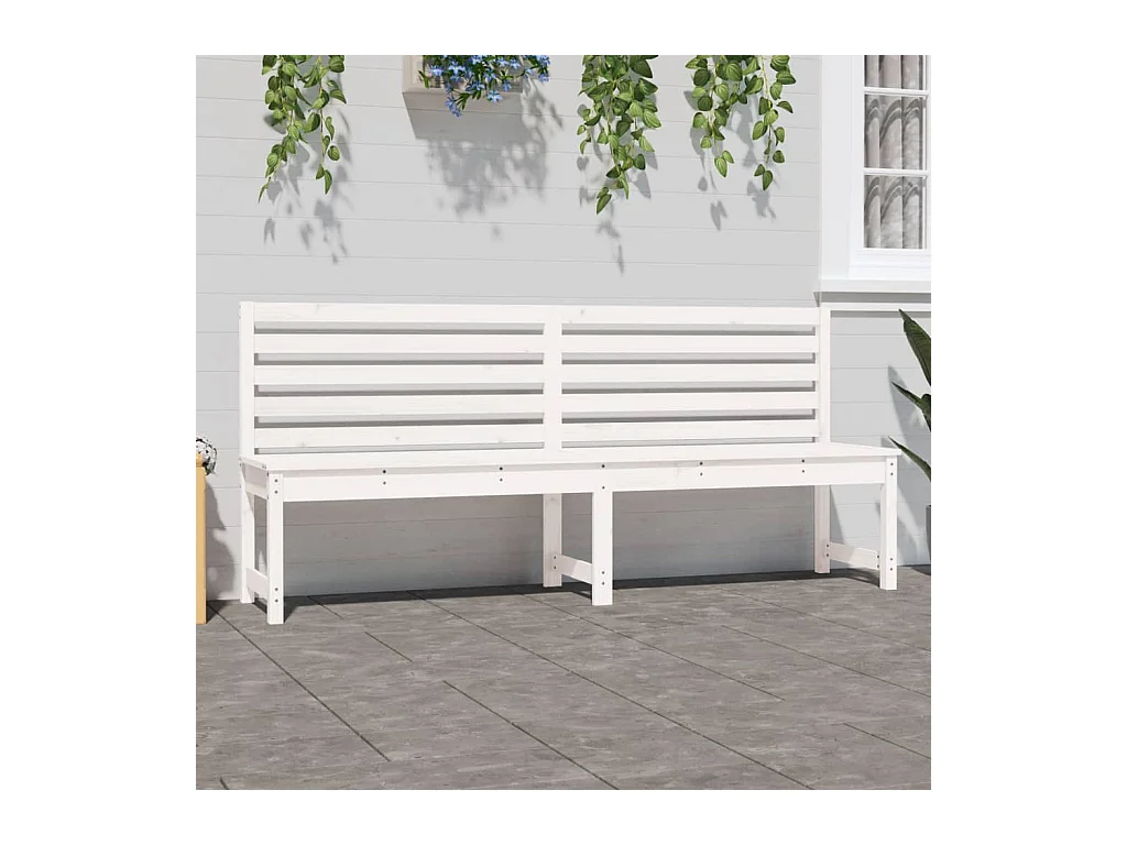 Banco de jardim 201,5 cm madeira de pinho maciça branco