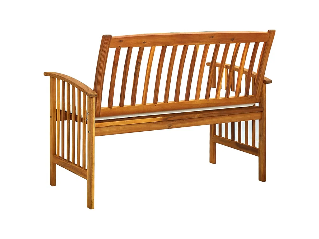 Banc de jardin avec coussins 119 cm Bois solide d'acacia
