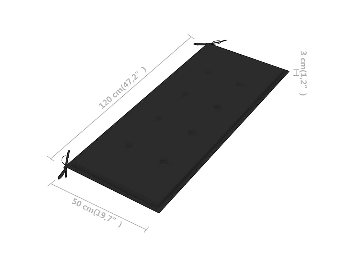 Banco de jardín 2 plazas madera maciza eucalipto y cojín 120 cm