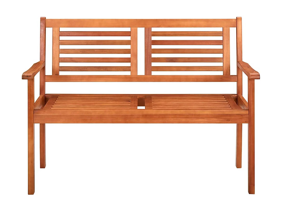Banc de jardin 2 places avec coussin 120 cm Bois d'eucalyptus