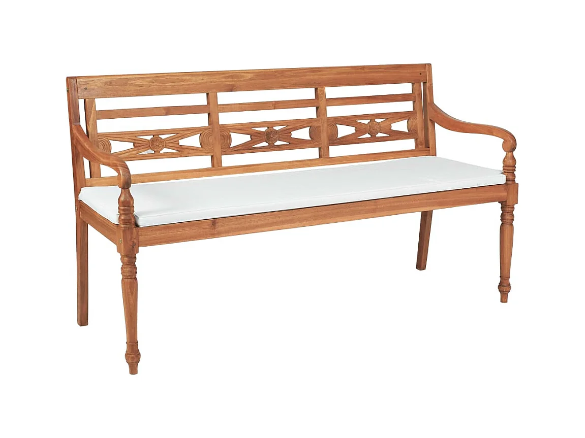Banco Batavia con cojines 150 cm madera teca