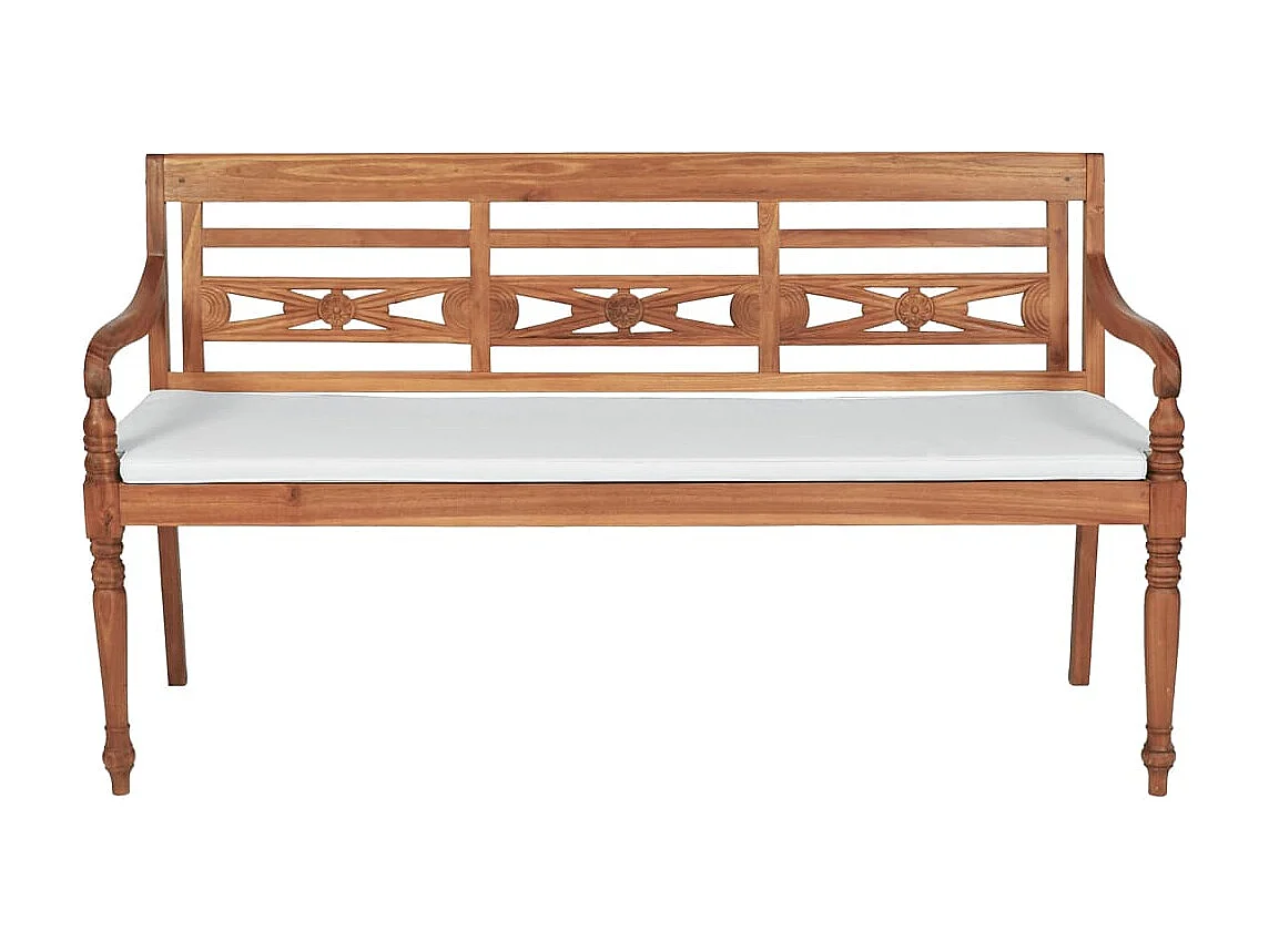 Banco Batavia con cojines 150 cm madera teca