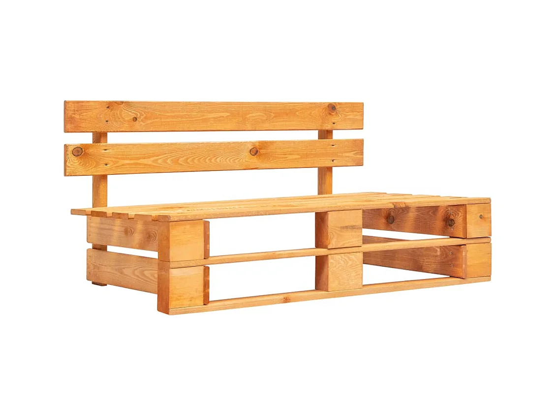 Banc palette de jardin bois marron miel