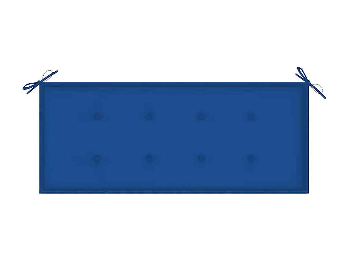 Banc Batavia avec coussin bleu royal 120 cm Bois de teck massif