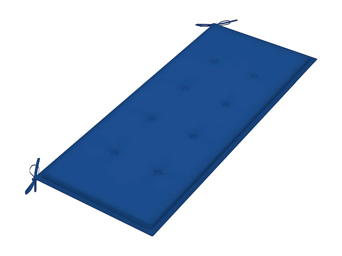 Banc Batavia avec coussin bleu royal 120 cm Bois de teck massif