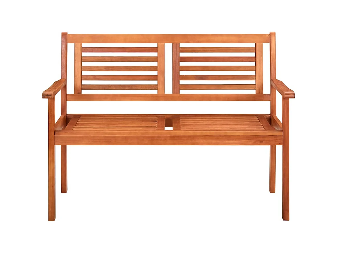 Banc de jardin 2 places avec coussin 120 cm Bois d'eucalyptus