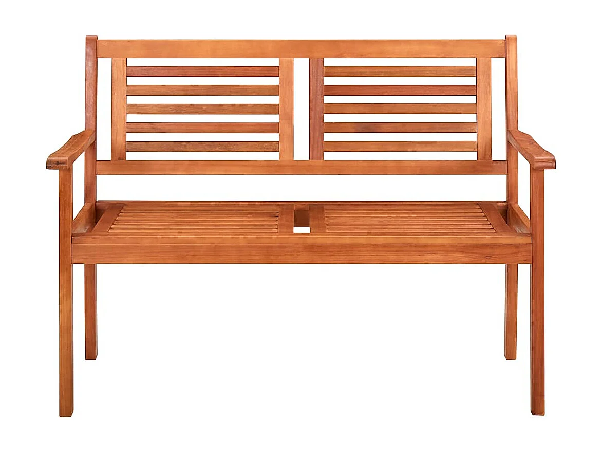 Banc de jardin 2 places avec coussin 120 cm Bois d'eucalyptus