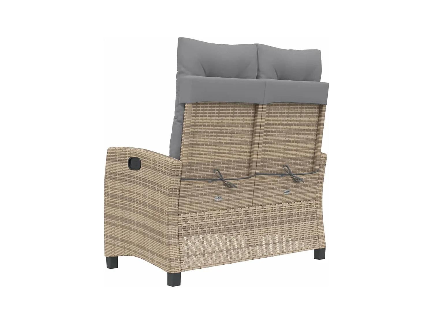 Sillón reclinable de jardín con cojines ratán sintético beige