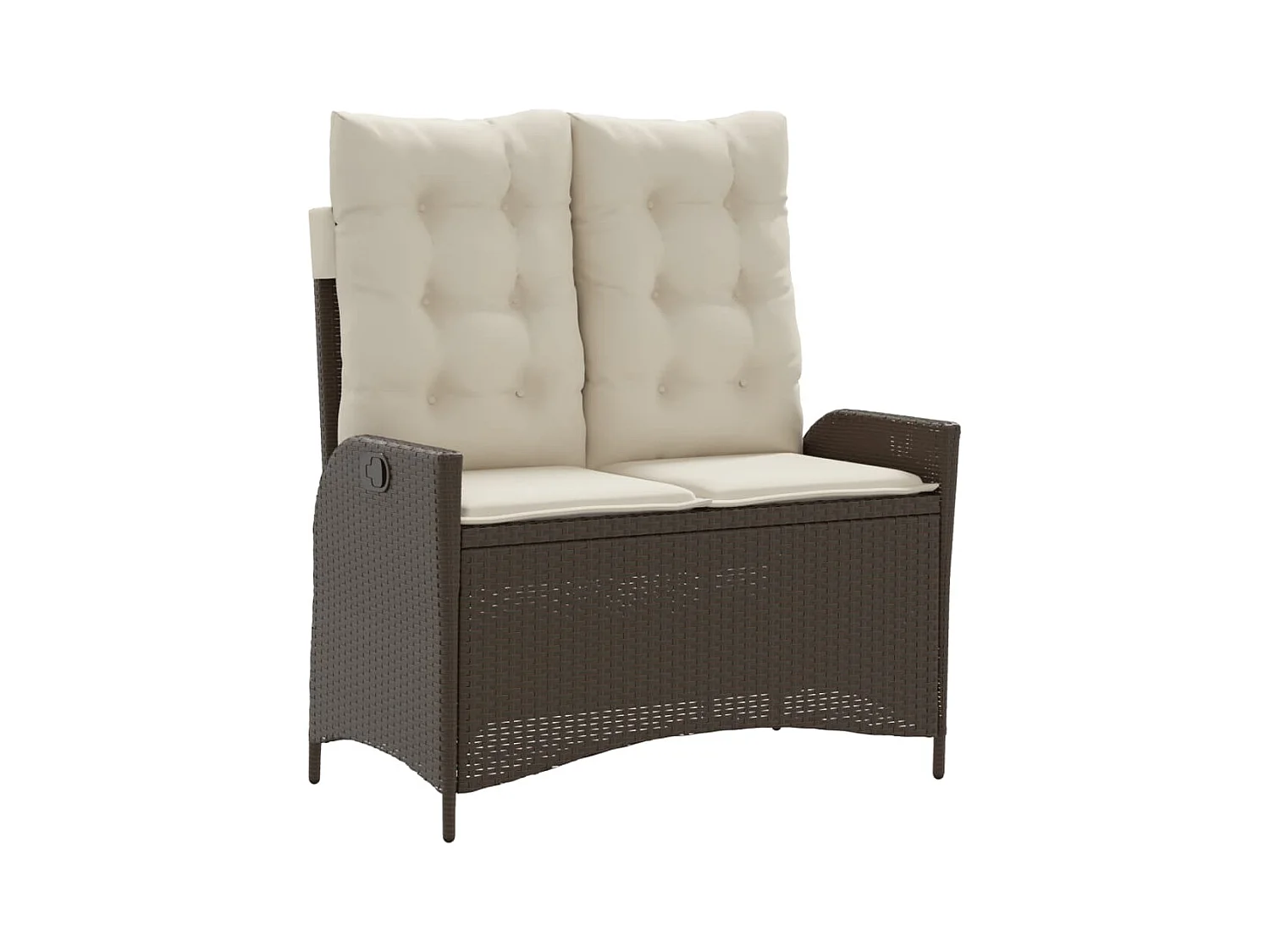 Sillón reclinable de jardín con cojines ratán sintético marrón