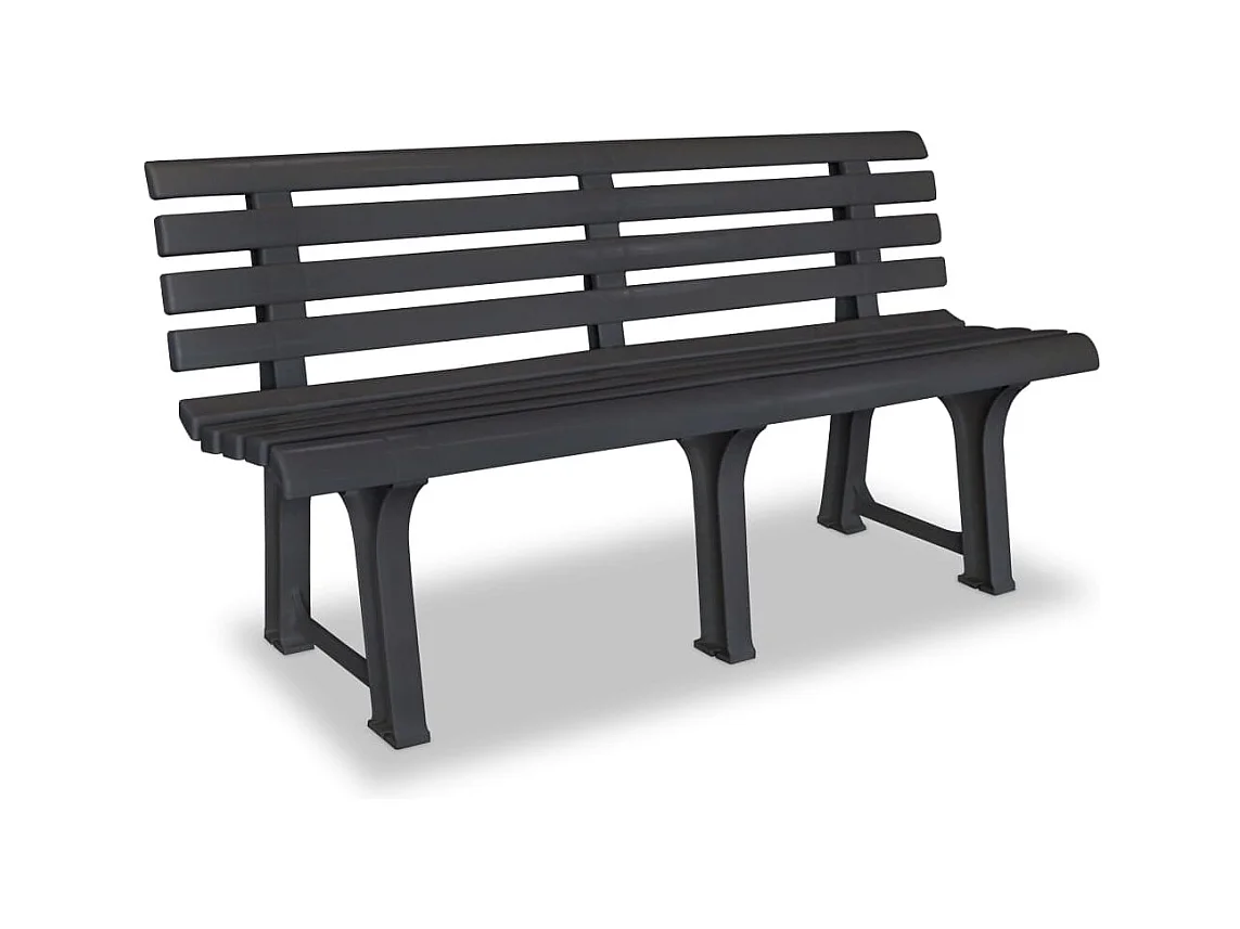 Banco de jardín 145,5 cm plástico gris antracita