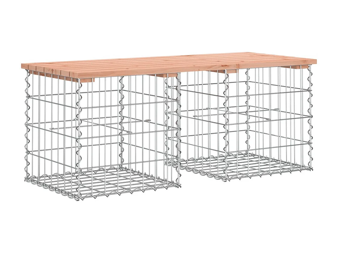 Banco jardín diseño gaviones madera abeto Douglas 103x44x42 cm