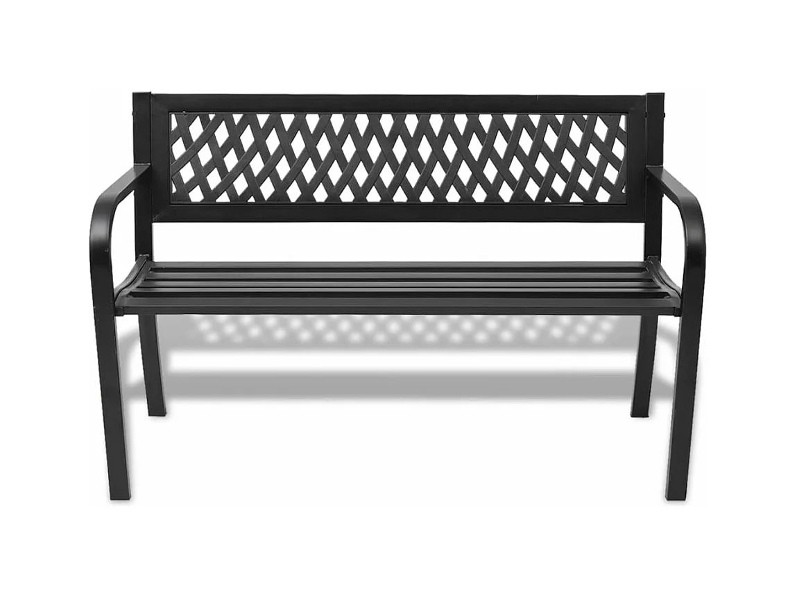 Tuinbank 118 cm staal zwart