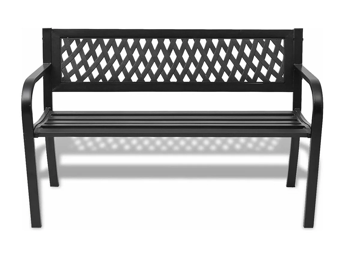 Banc de jardin 118 cm Acier Noir