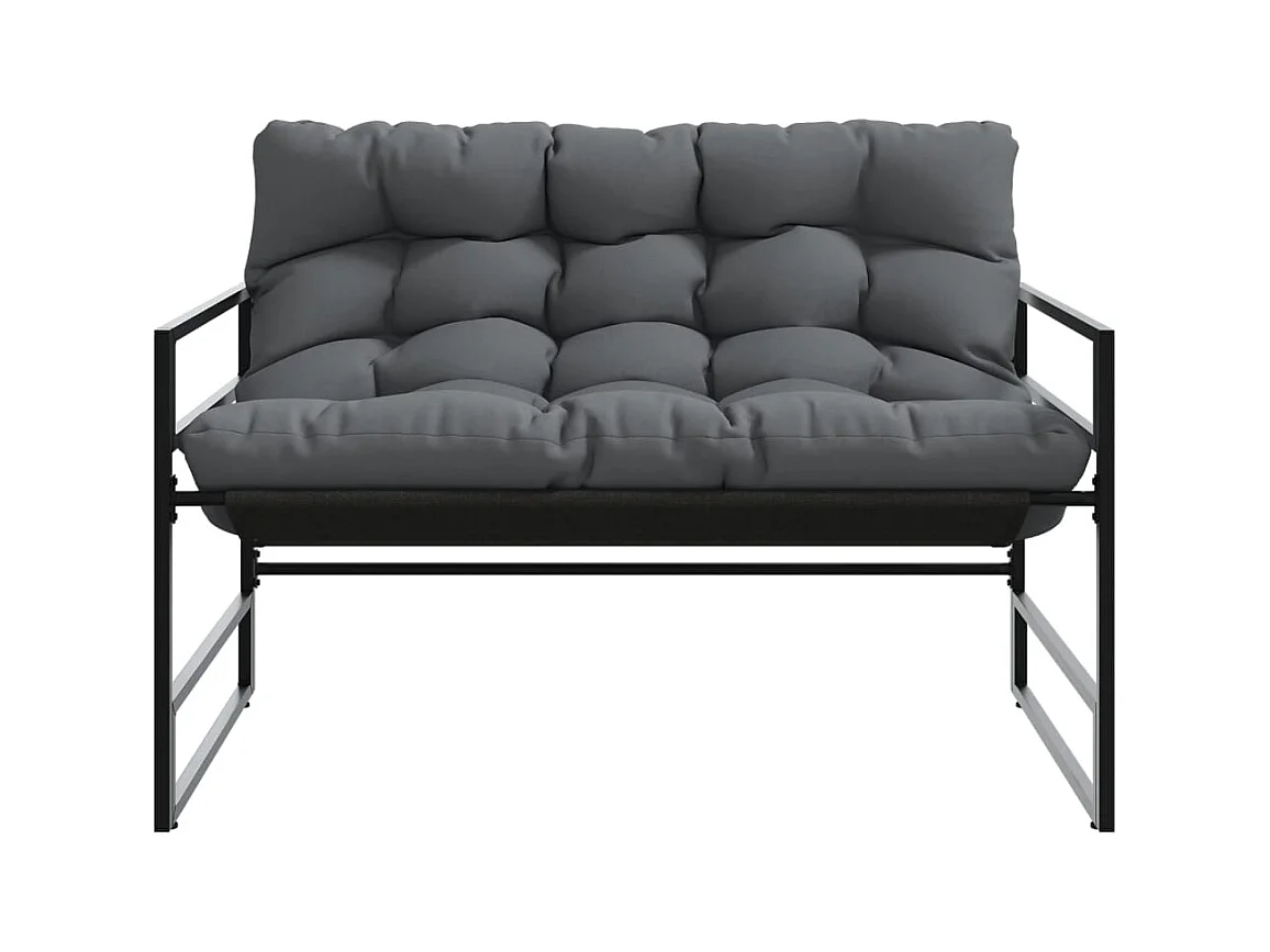 Banc de jardin avec coussin anthracite 113 cm acier