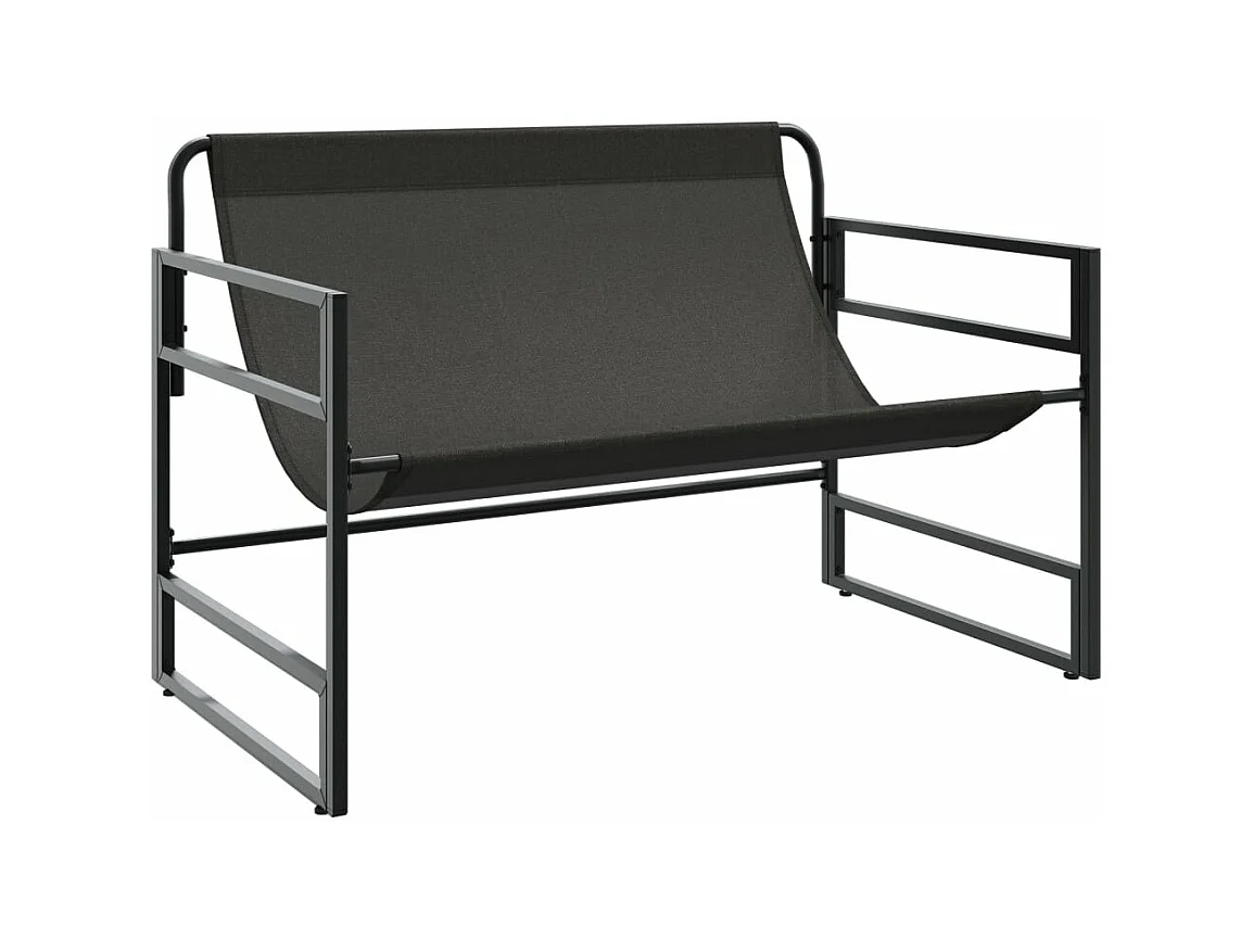 Banc de jardin avec coussin anthracite 113 cm acier
