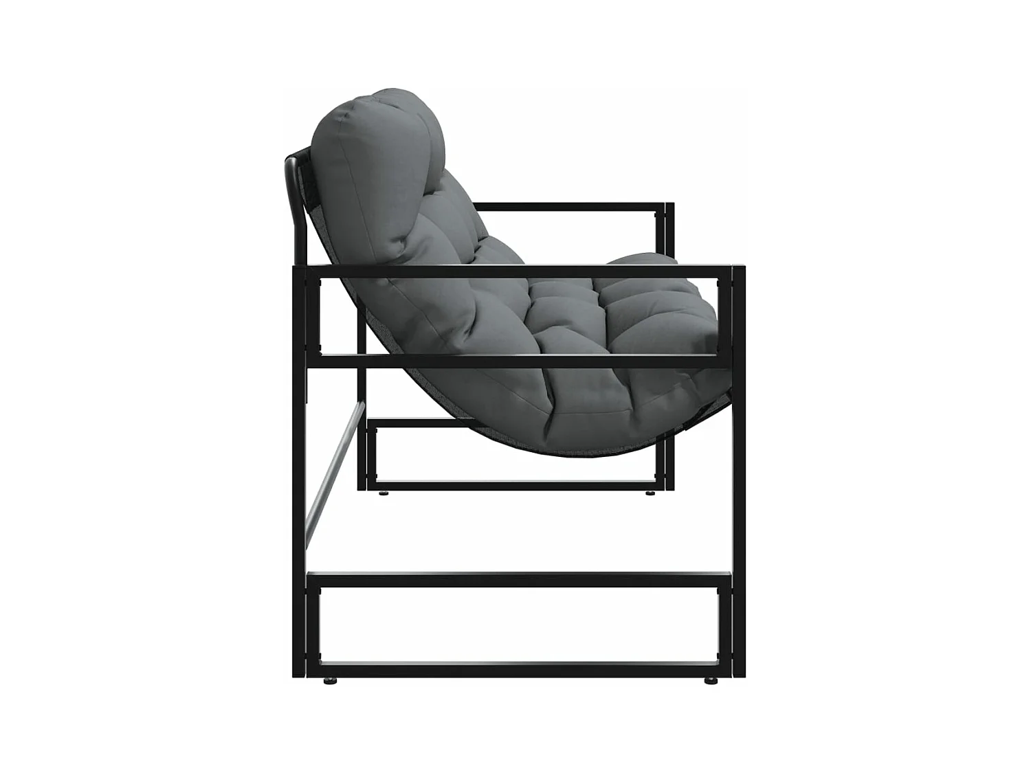 Banc de jardin avec coussin anthracite 113 cm acier