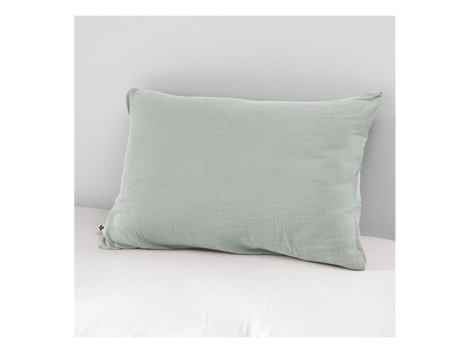 Taie d'oreiller double gaze de coton eucalyptus 50x70 cm