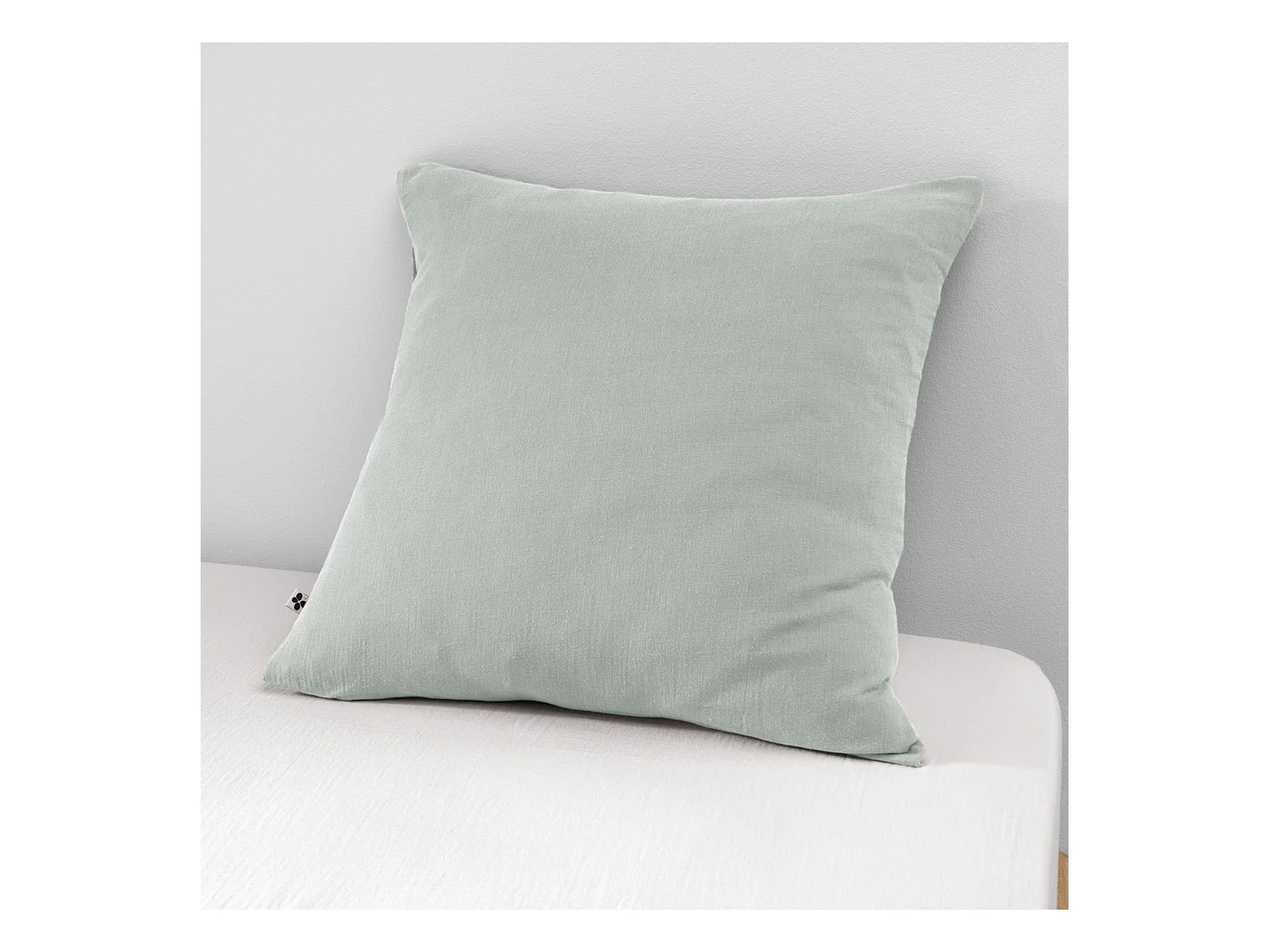 Taie d'oreiller double gaze de coton eucalyptus 60x60 cm