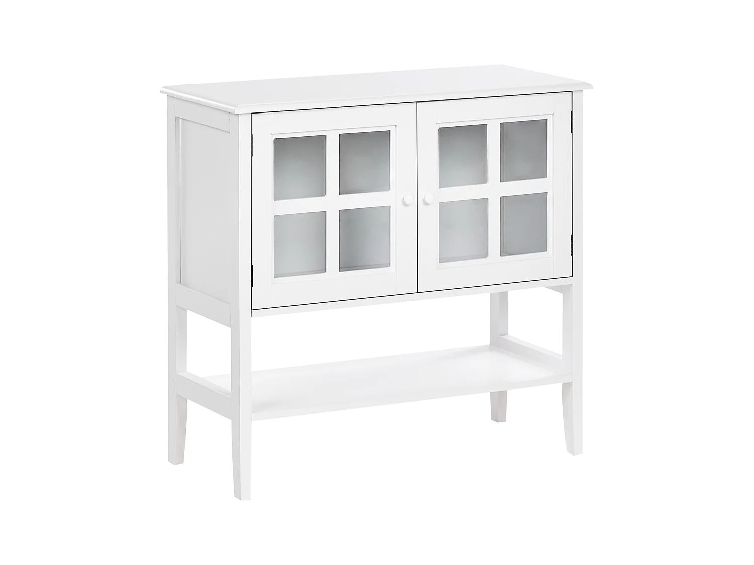 Buffet avec vitrine en verre Avec étagère INLET 80 cm Blanc