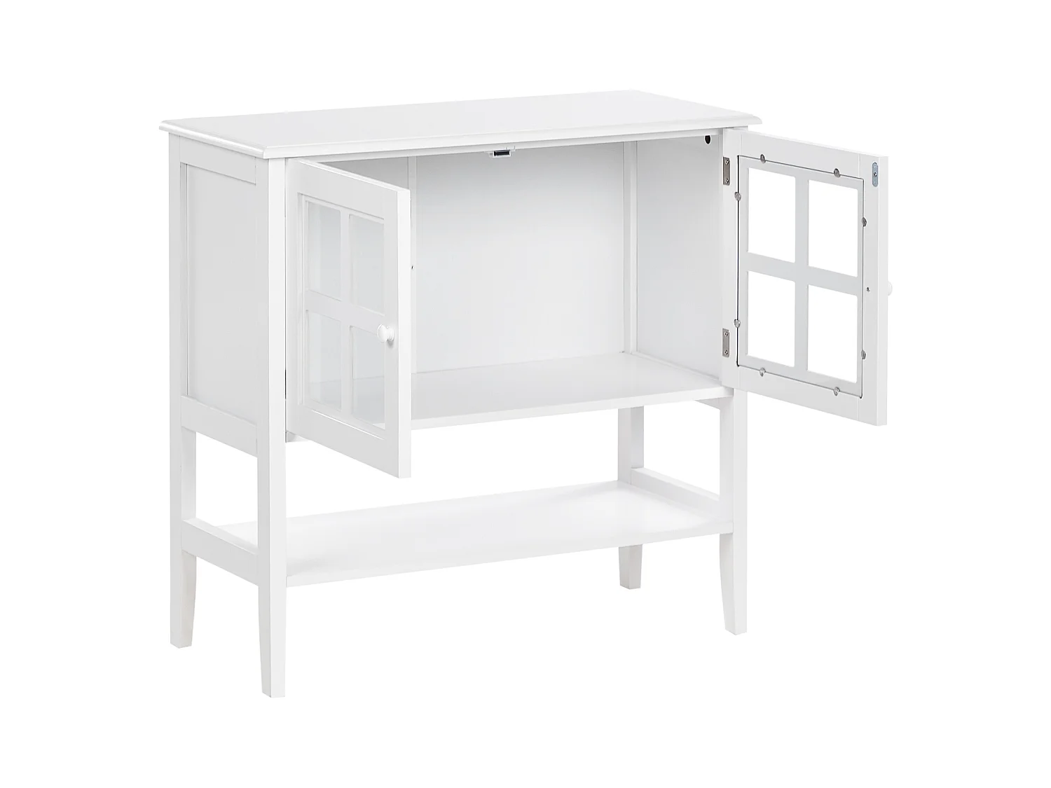 Buffet avec vitrine en verre Avec étagère INLET 80 cm Blanc