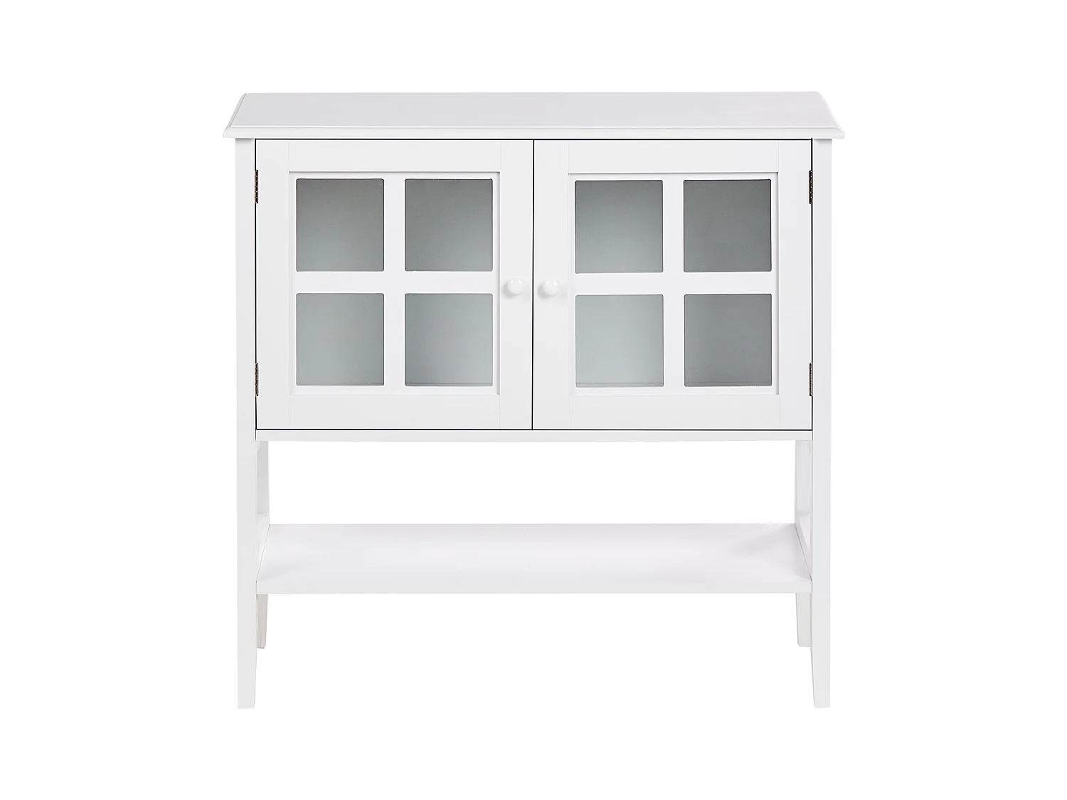 Buffet avec vitrine en verre Avec étagère INLET 80 cm Blanc