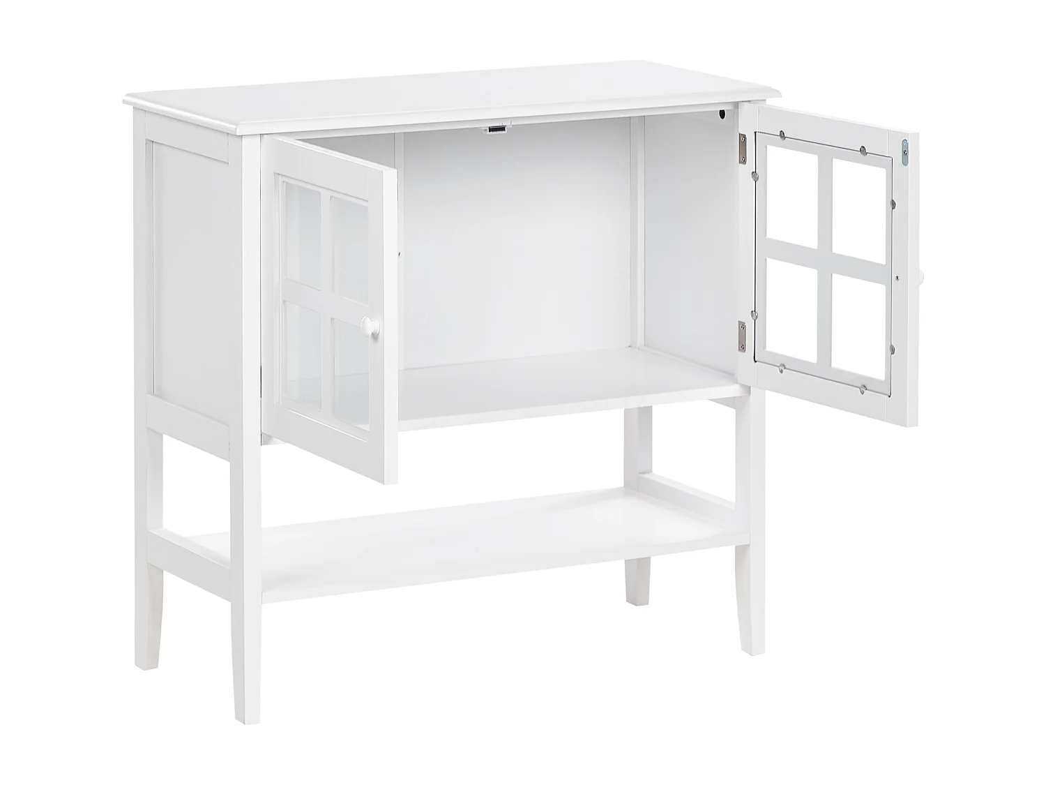Buffet avec vitrine en verre Avec étagère INLET 80 cm Blanc