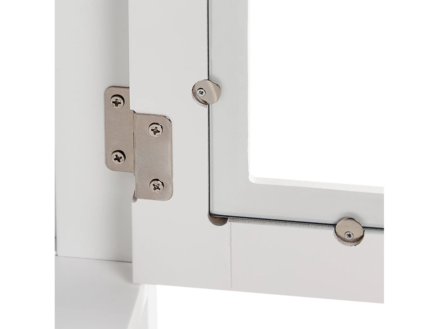 Buffet avec vitrine en verre Avec étagère INLET 80 cm Blanc