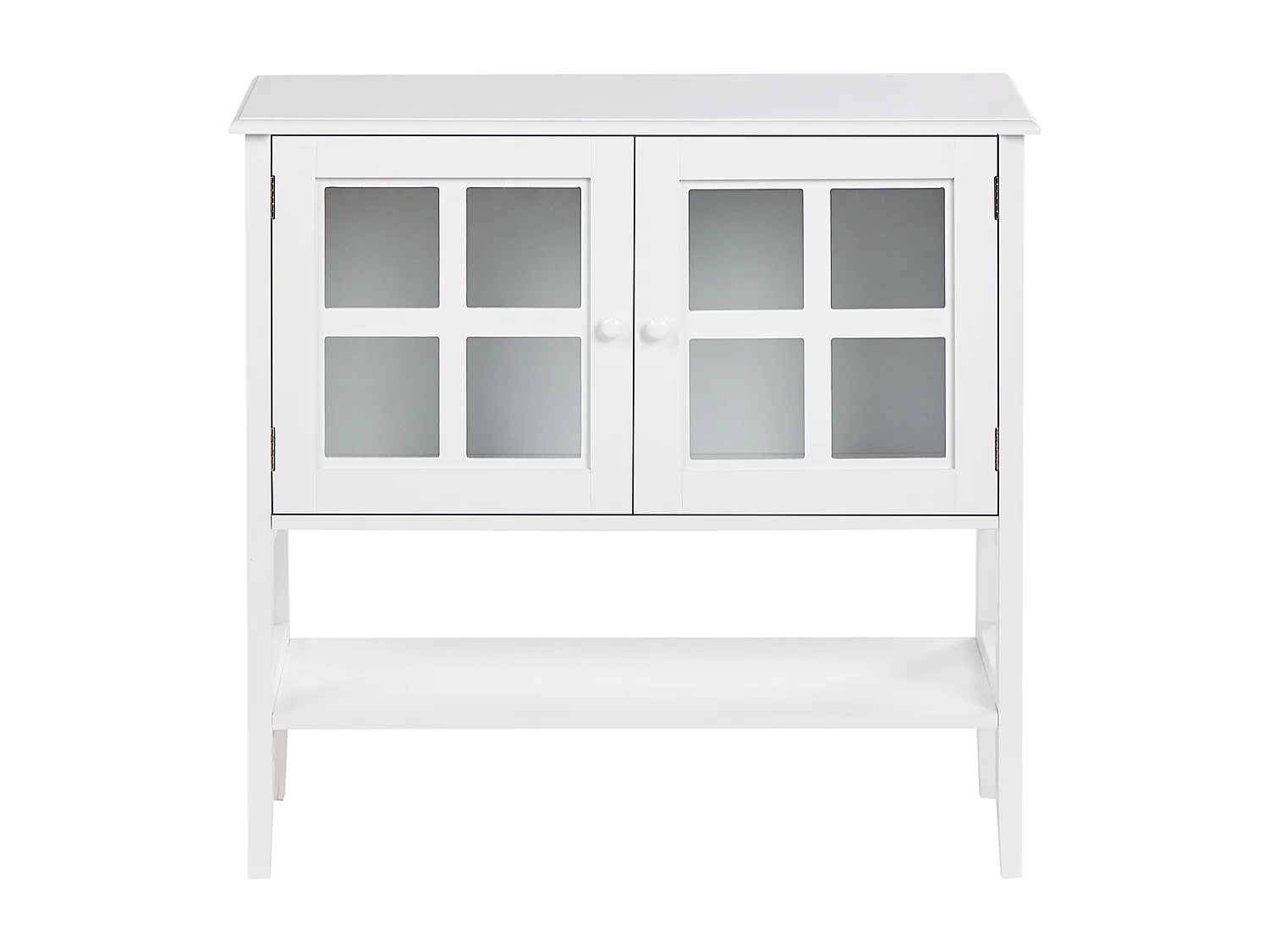 Buffet avec vitrine en verre Avec étagère INLET 80 cm Blanc