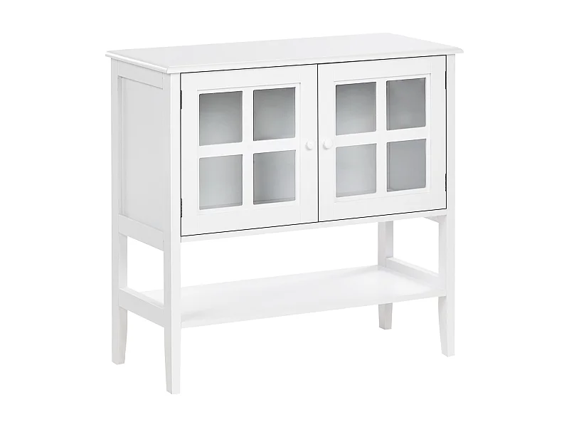 Buffet avec vitrine en verre Avec étagère INLET 80 cm Blanc