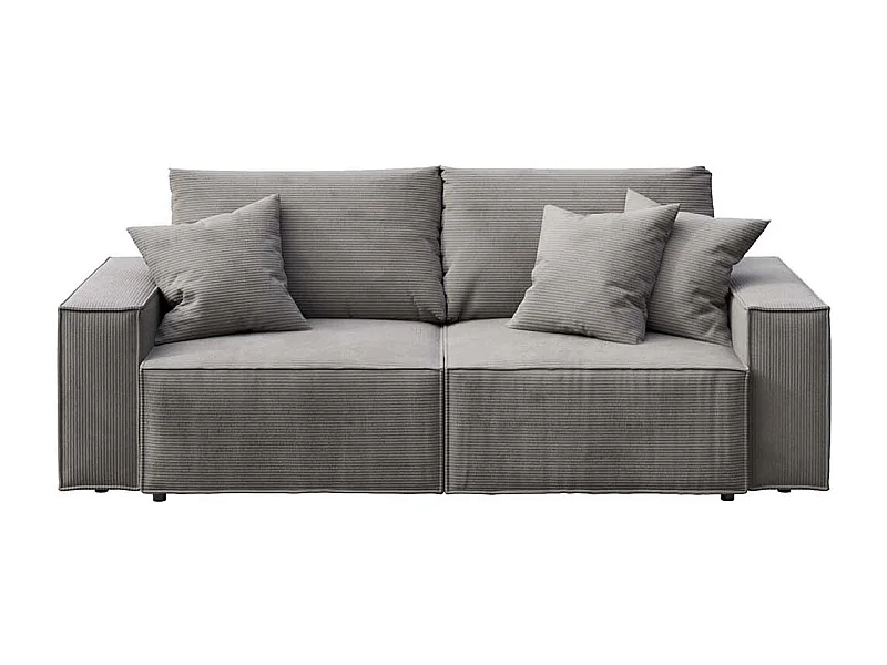 Zachte grijze corduroy 3-zits slaapbank