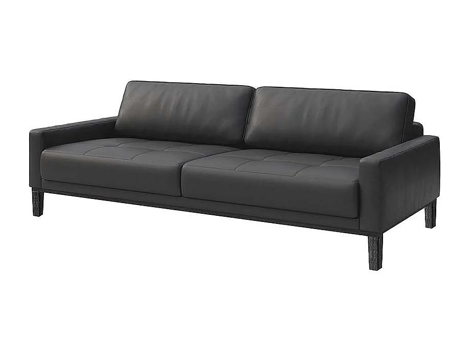 Mesonica Canapé 3 places en cuir naturel gris ombré