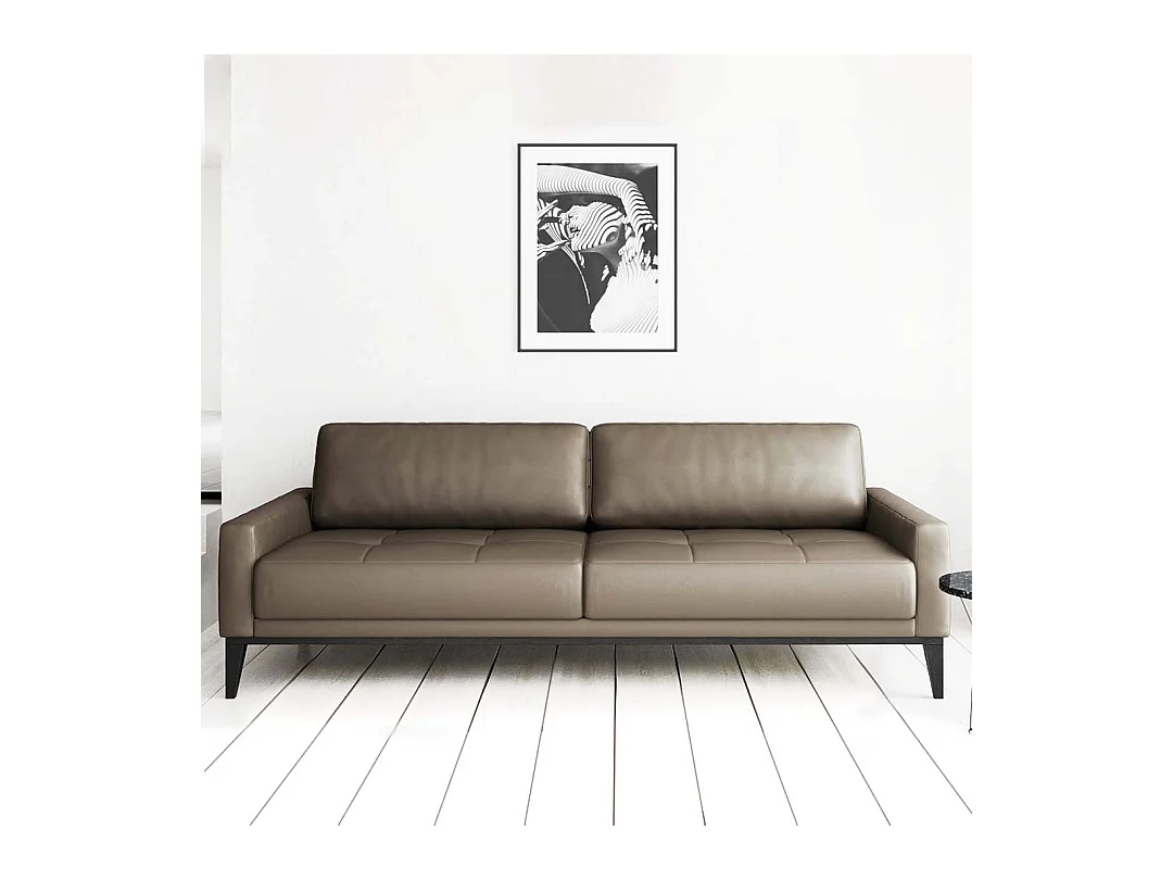 Canapé 3 placesmatelassé Musso beige clair