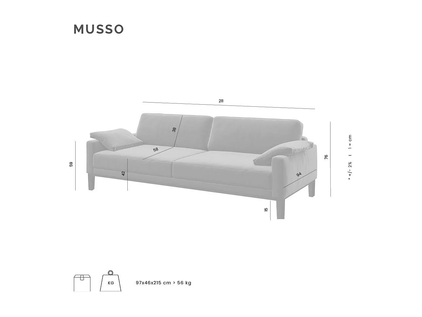 Mesonica Canapé 3 places en polyester vert foncé