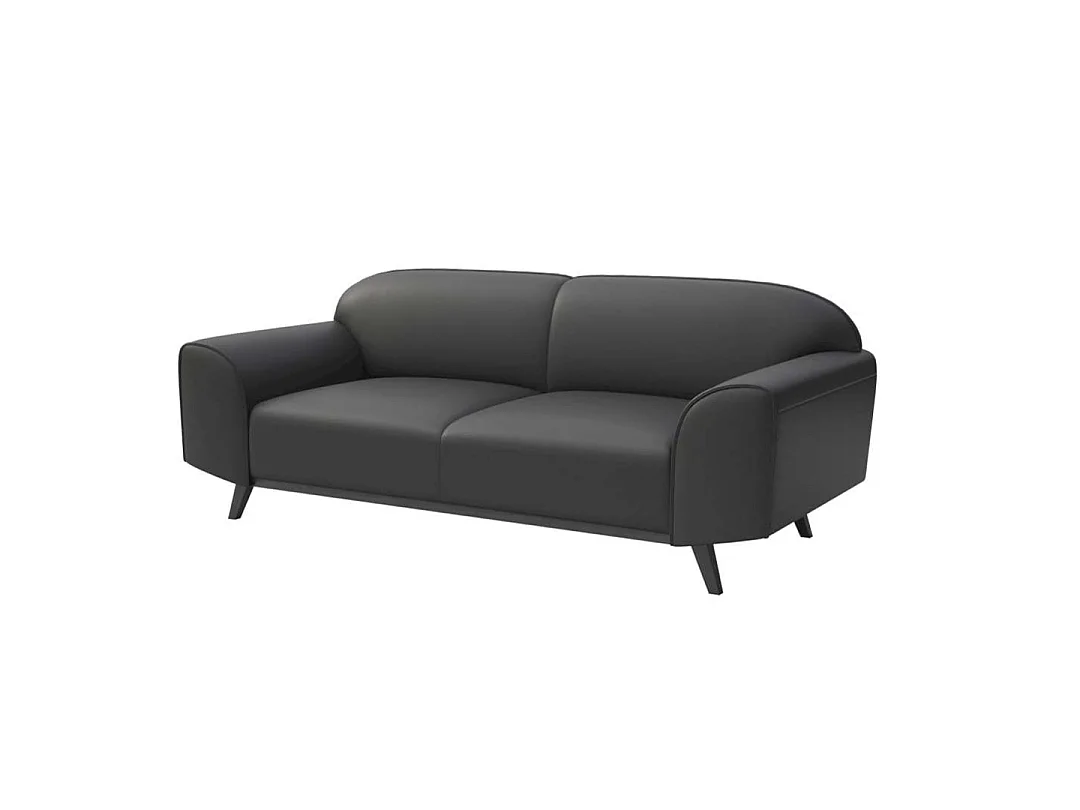 Mesonica Canapé 2 places en cuir naturel gris ombré