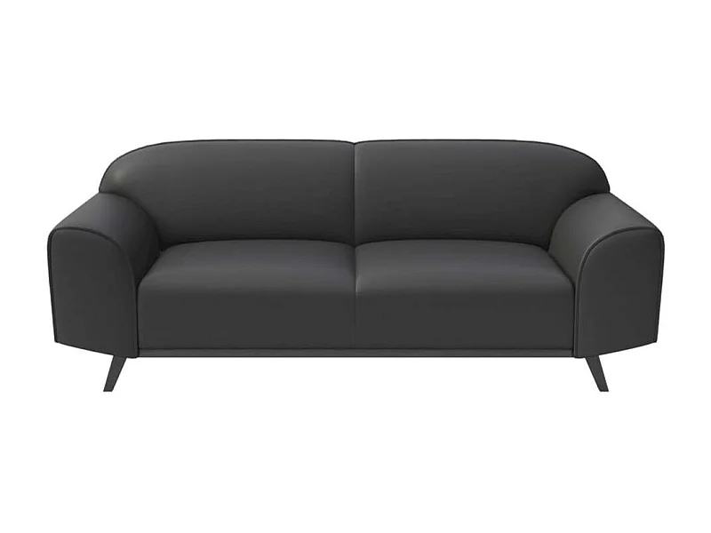 Mesonica Canapé 2 places en cuir naturel gris ombré