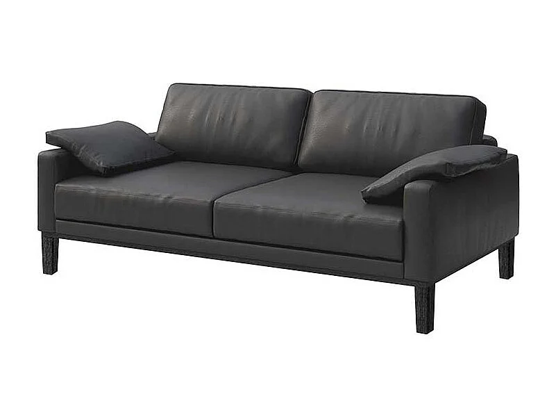 Mesonica Canapé 2 places en cuir naturel gris ombré