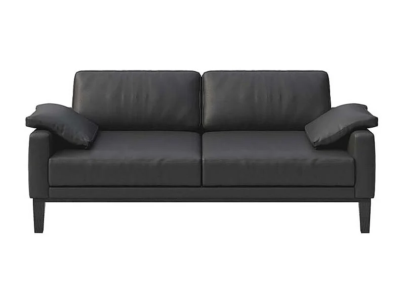 Mesonica Canapé 2 places en cuir naturel gris ombré