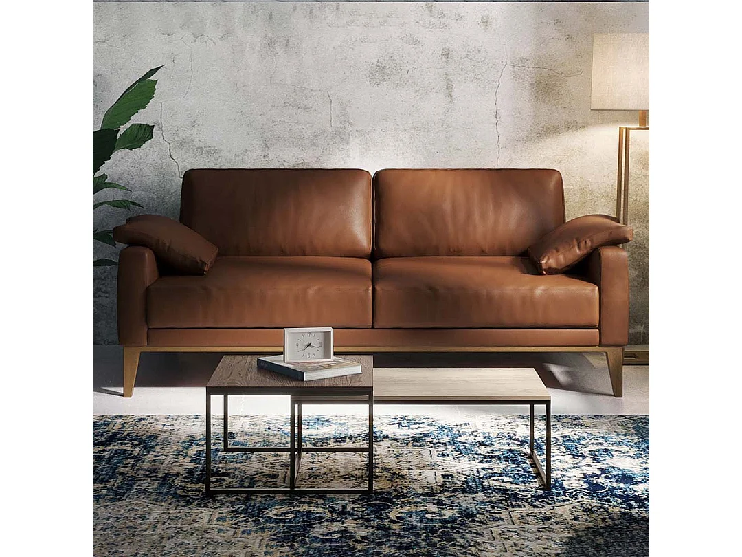 Canapé 2 places Musso brun de cannelle