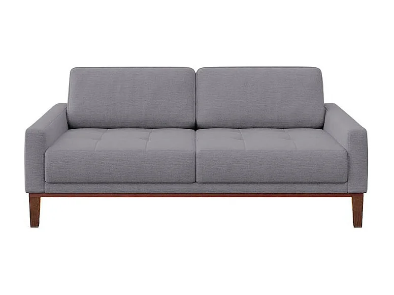 Canapé 2 places Musso gris avec assise capitonnée