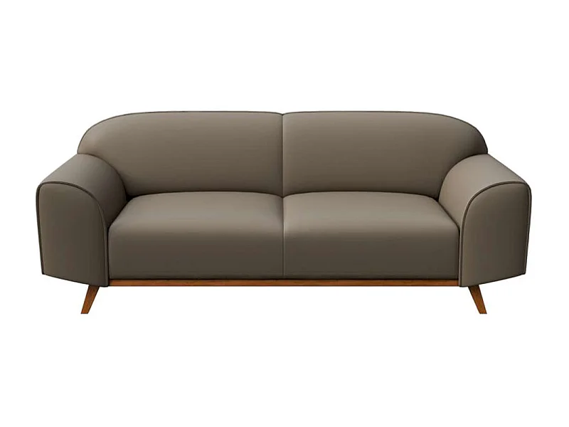 Mesonica Canapé 2 places en cuir naturel brun cèdre