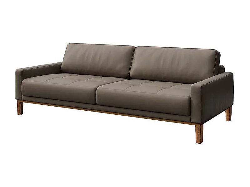 Mesonica Canapé 3 places en cuir naturel brun cèdre