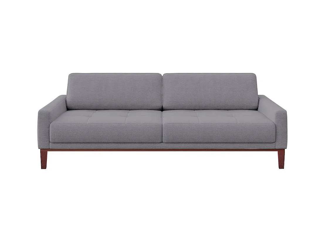 Canapé 3 places Musso gris avec assise capitonnée