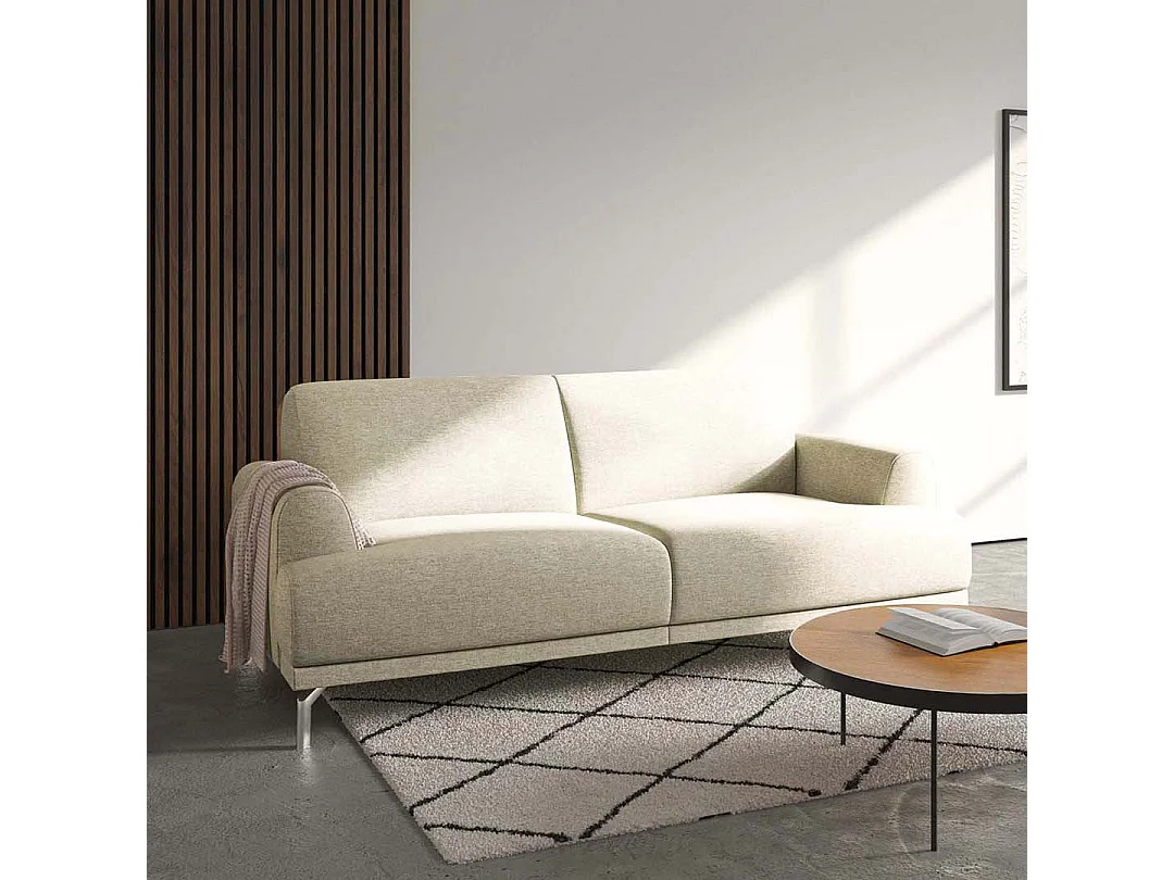 Canapé 2 places Puzo beige très clair