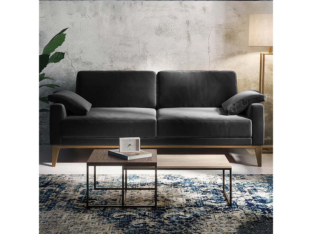 Canapé 2 places Musso gris très foncé