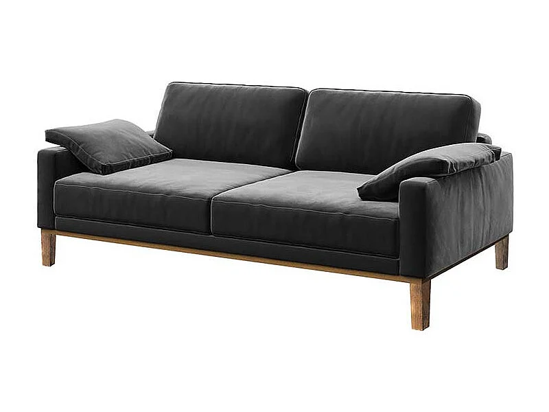 Mesonica Canapé 2 places en polyester gris foncé