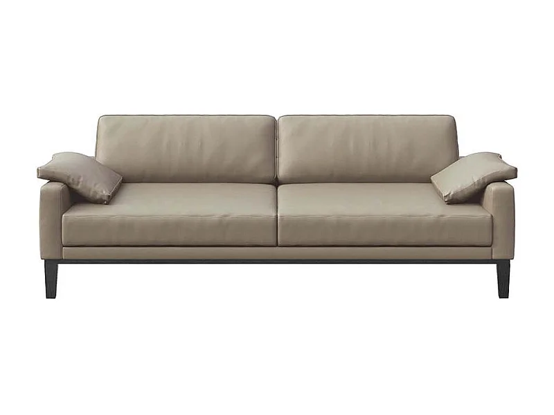 Mesonica Canapé 3 places en cuir naturel gris fossile